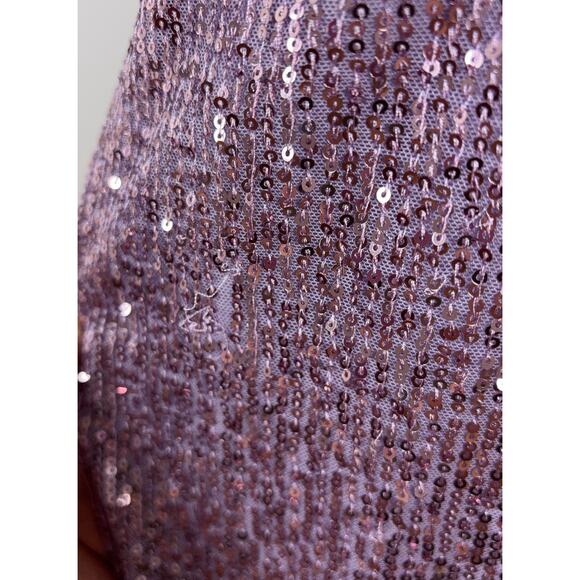 B47 Mac Duggal Sequined Ruched One Shoulder Gown Dress 6 Sparkly Y2K Glam - Picture 10 of 12